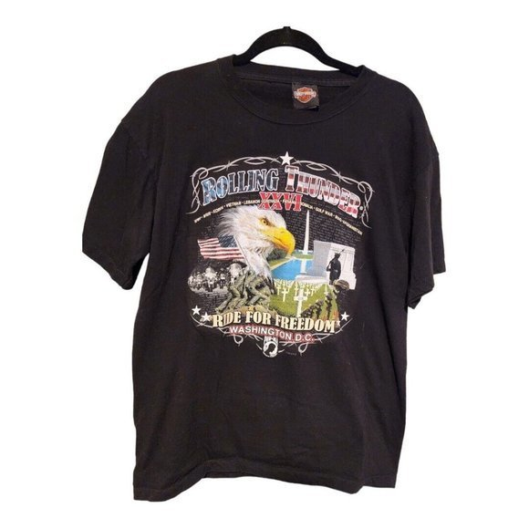 Harley Davidson Rolling Thunder Ride For Freedom Pow+Mia Washington DC Large - Picture 1 of 14